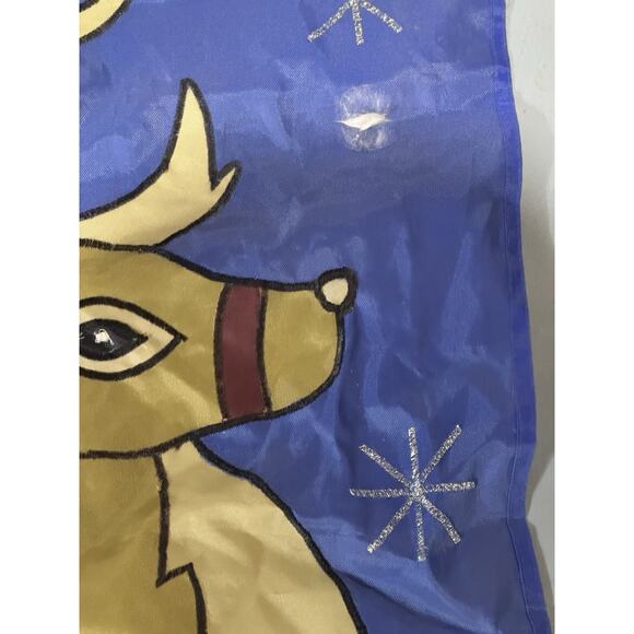 VTG Santa Reindeer Double-Sided Flag 27x39 Christmas Yard Holiday Decor READ - Picture 3 of 6